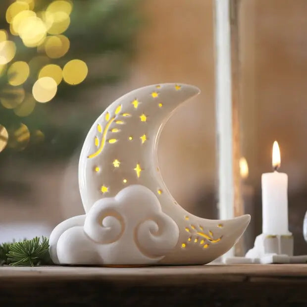 Ceramic Led Celestial Moon Light