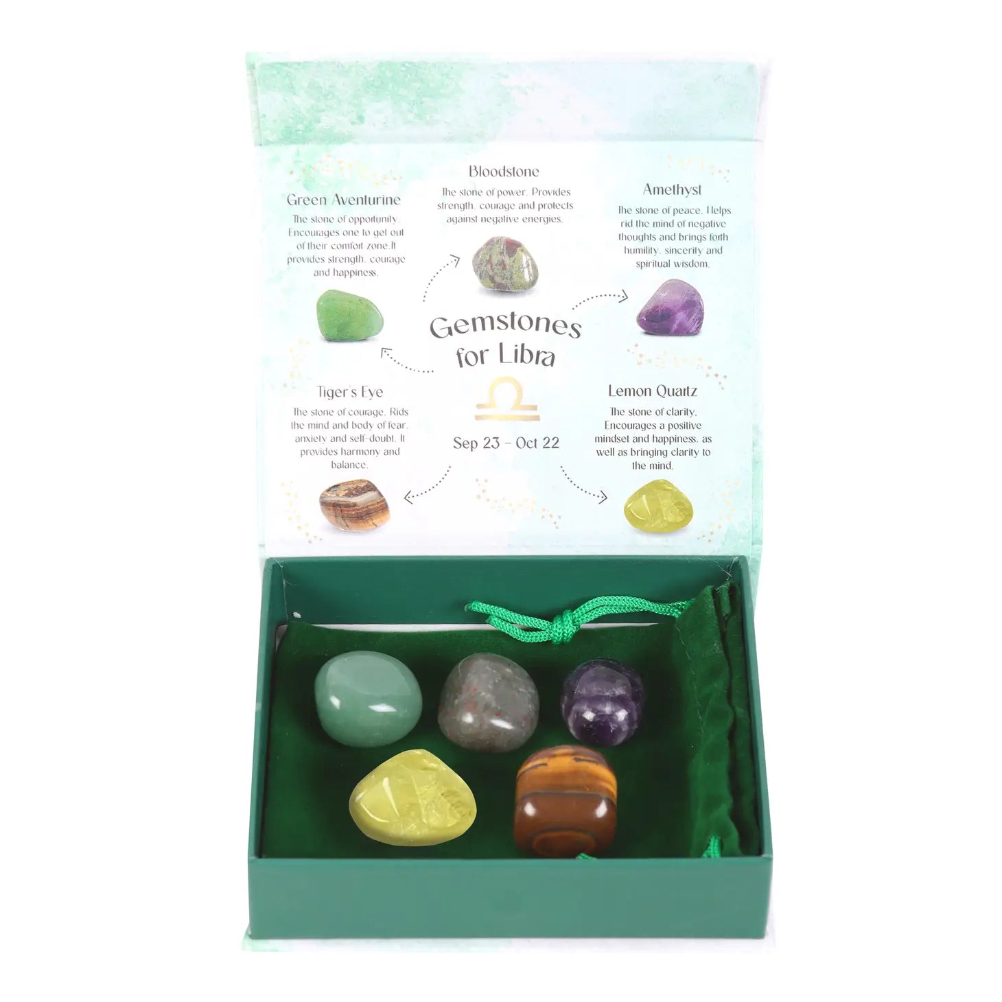 Libra Zodiac Crystal Tumblestone Set