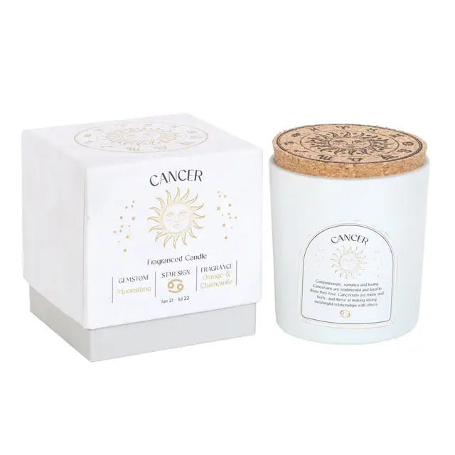 Cancer Zodiac Crystal Candle