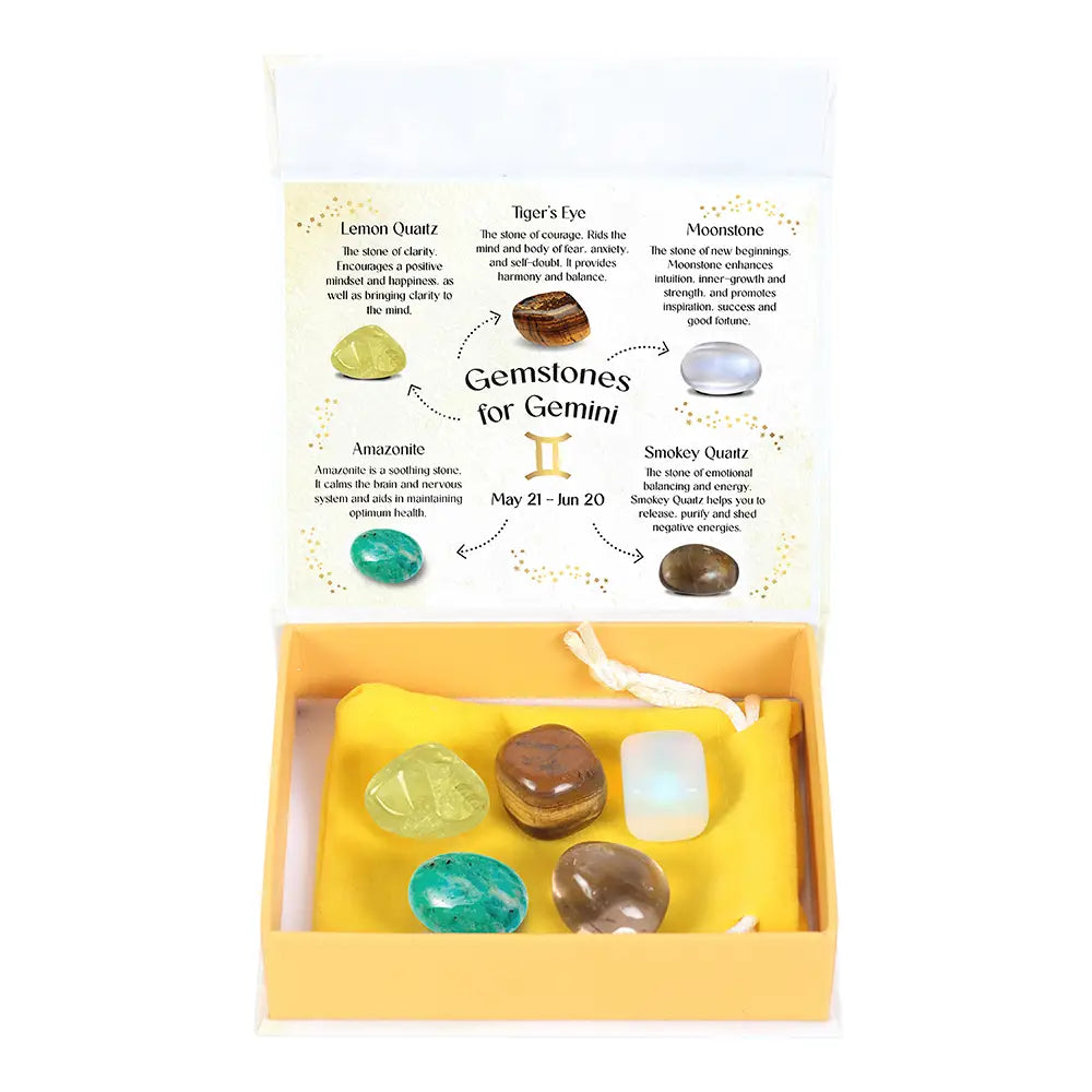 Gemini Zodiac Crystal Tumblestone Set