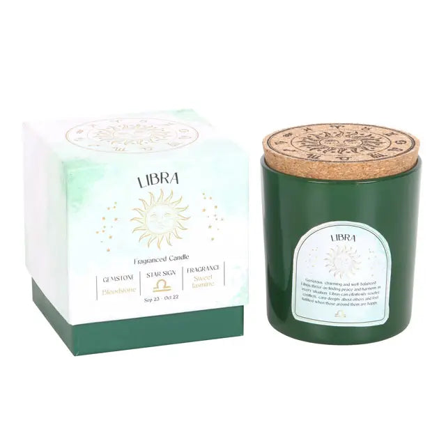 Libra Zodiac Crystal Candle