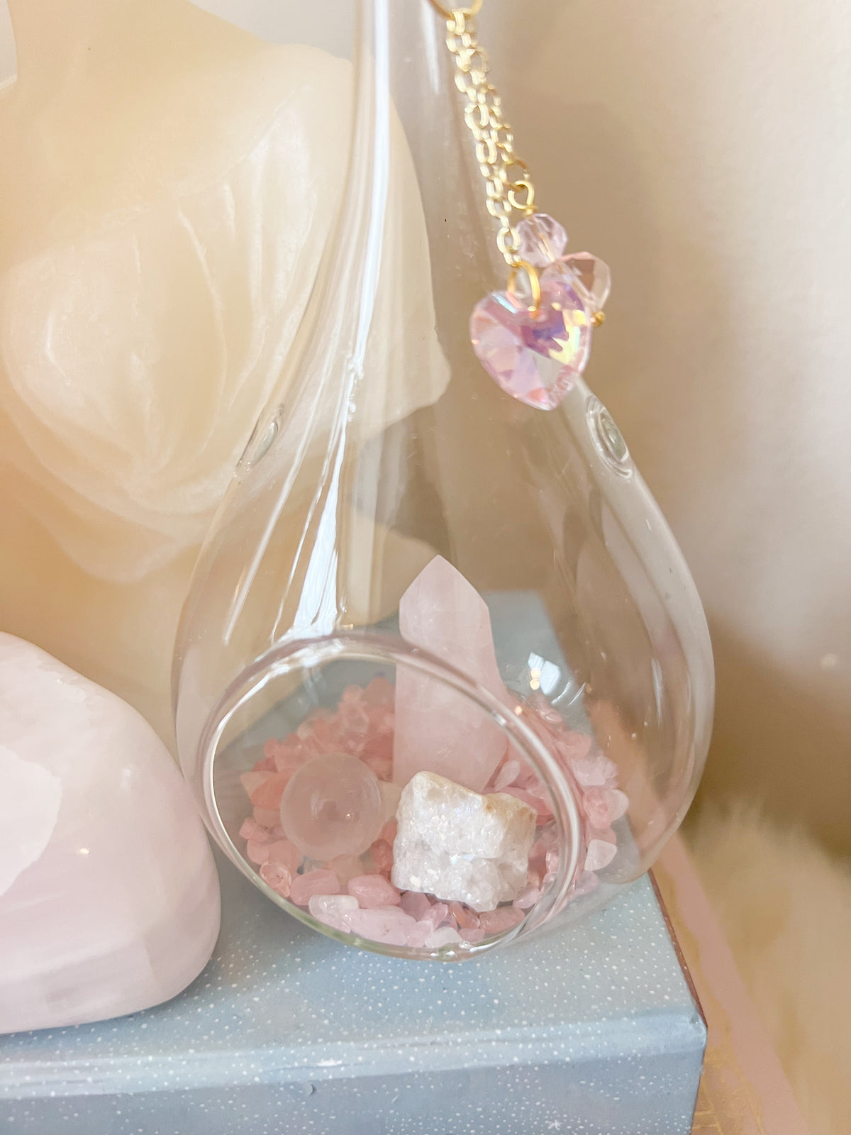 DIY Crystal Love Fairy Garden