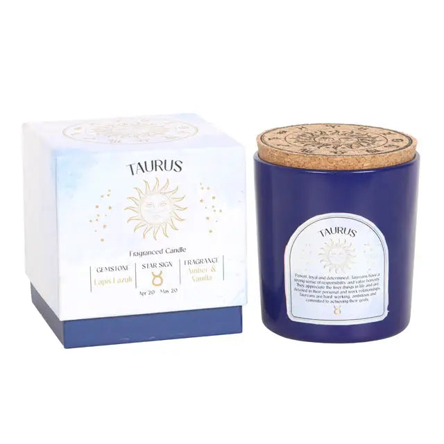 Taurus Zodiac Crystal Candle