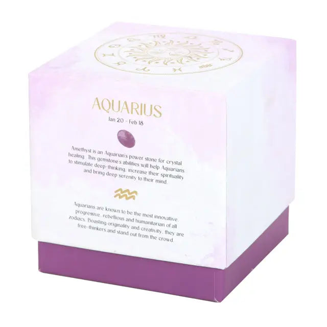 Aquarius Zodiac Crystal Candle