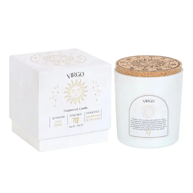 Virgo Zodiac Crystal Candle