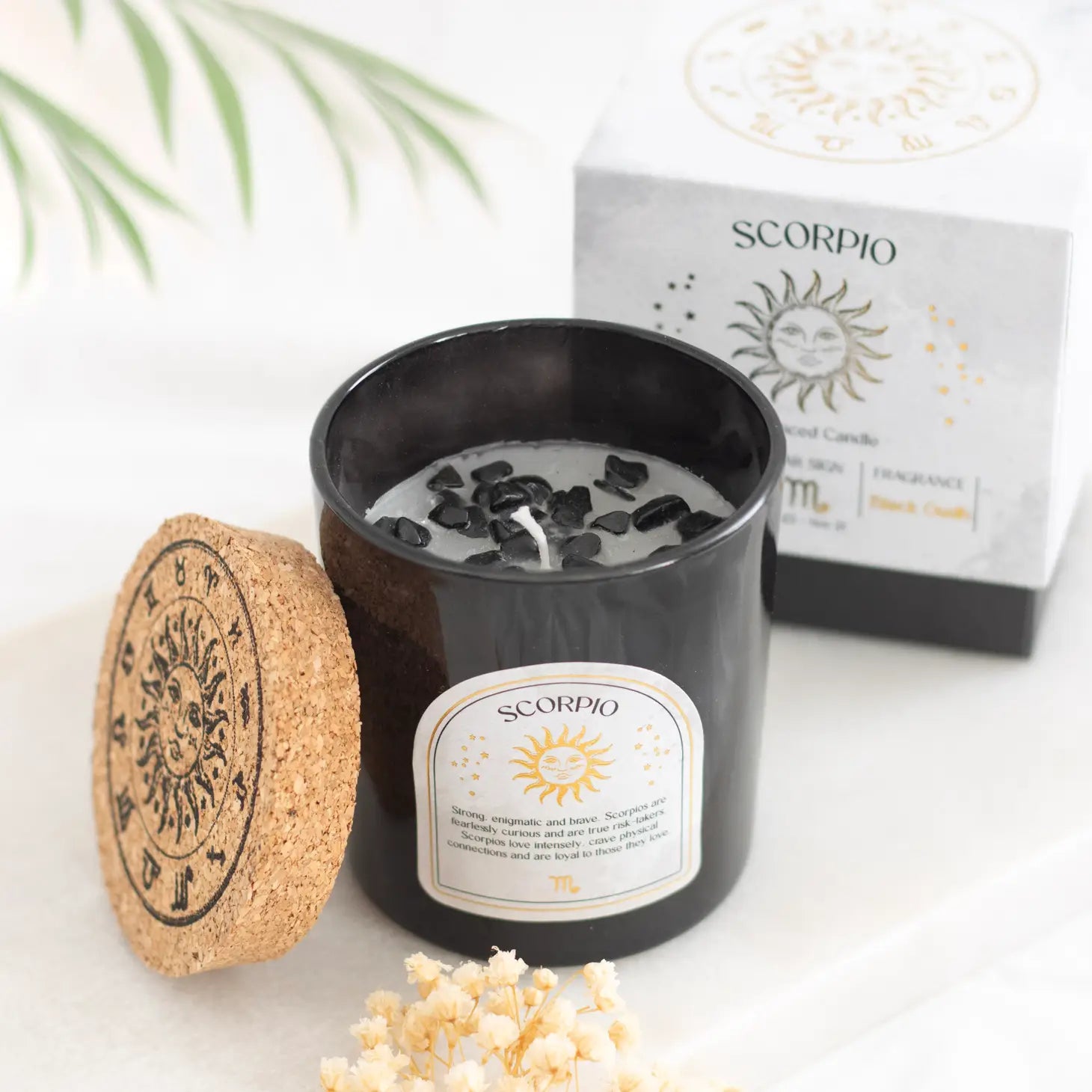 Scorpio Zodiac Crystal Candle