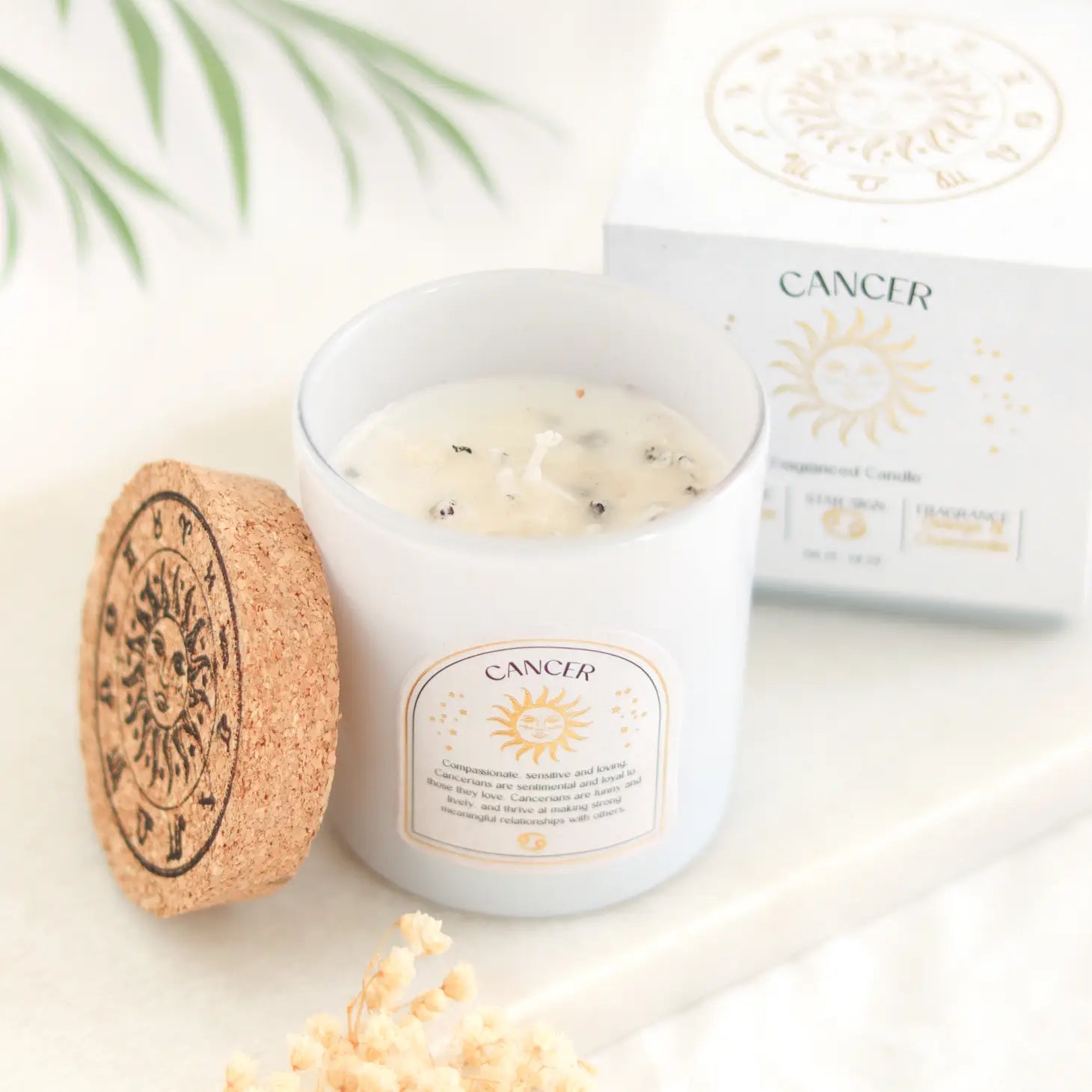 Cancer Zodiac Crystal Candle