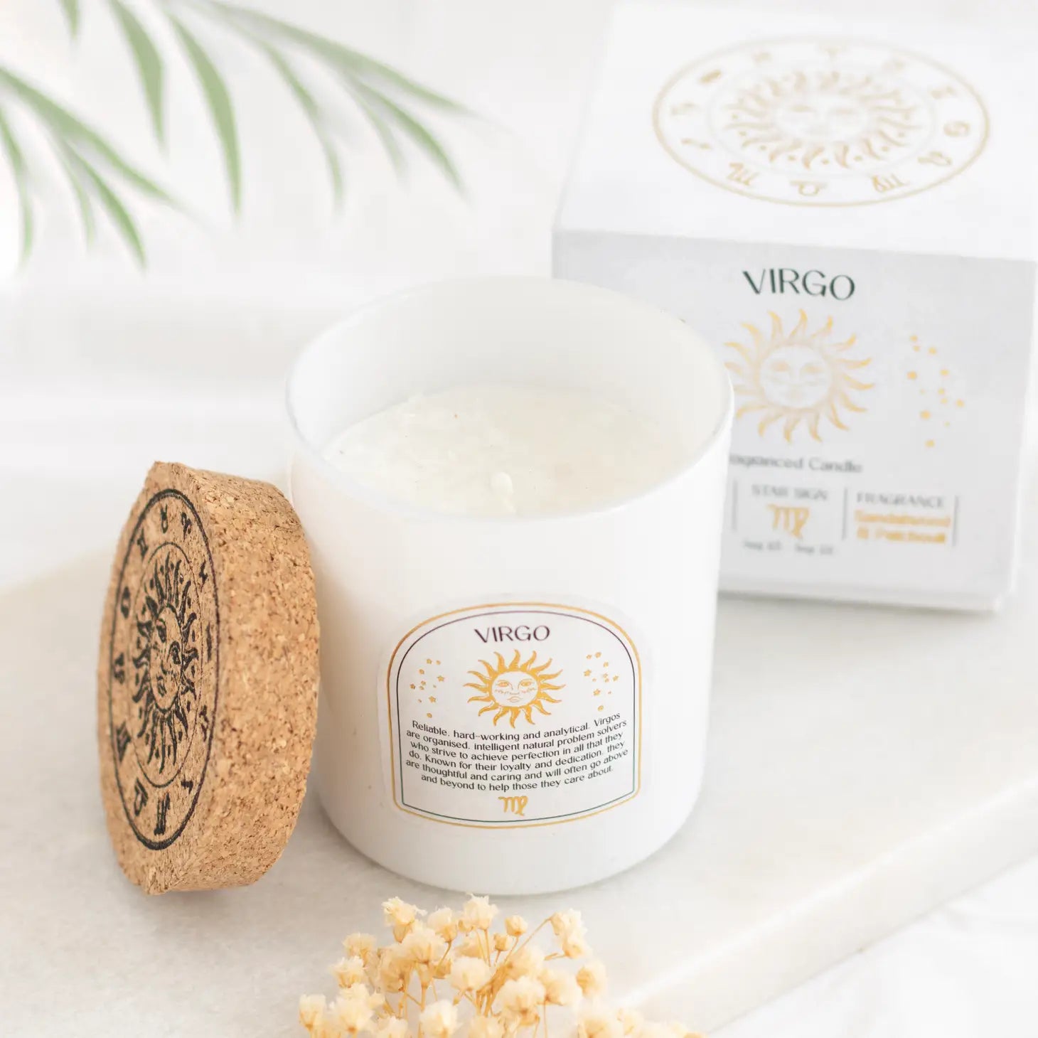 Virgo Zodiac Crystal Candle