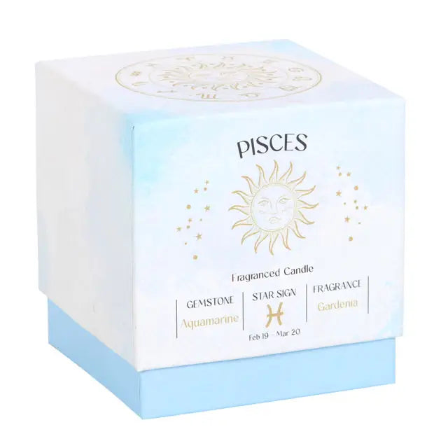 Pisces Zodiac Crystal Candle
