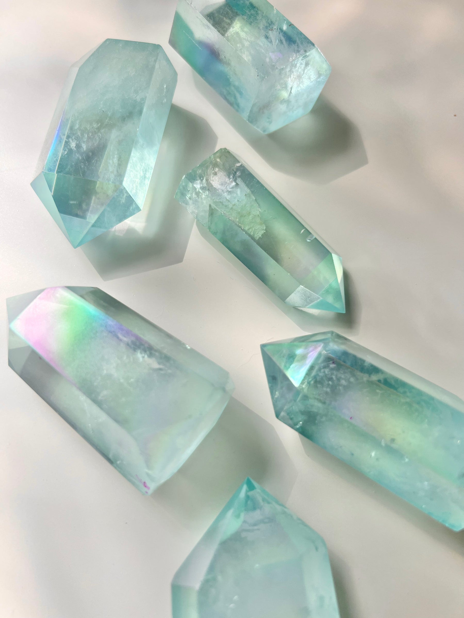 Aqua Aura Polished Quartz Point