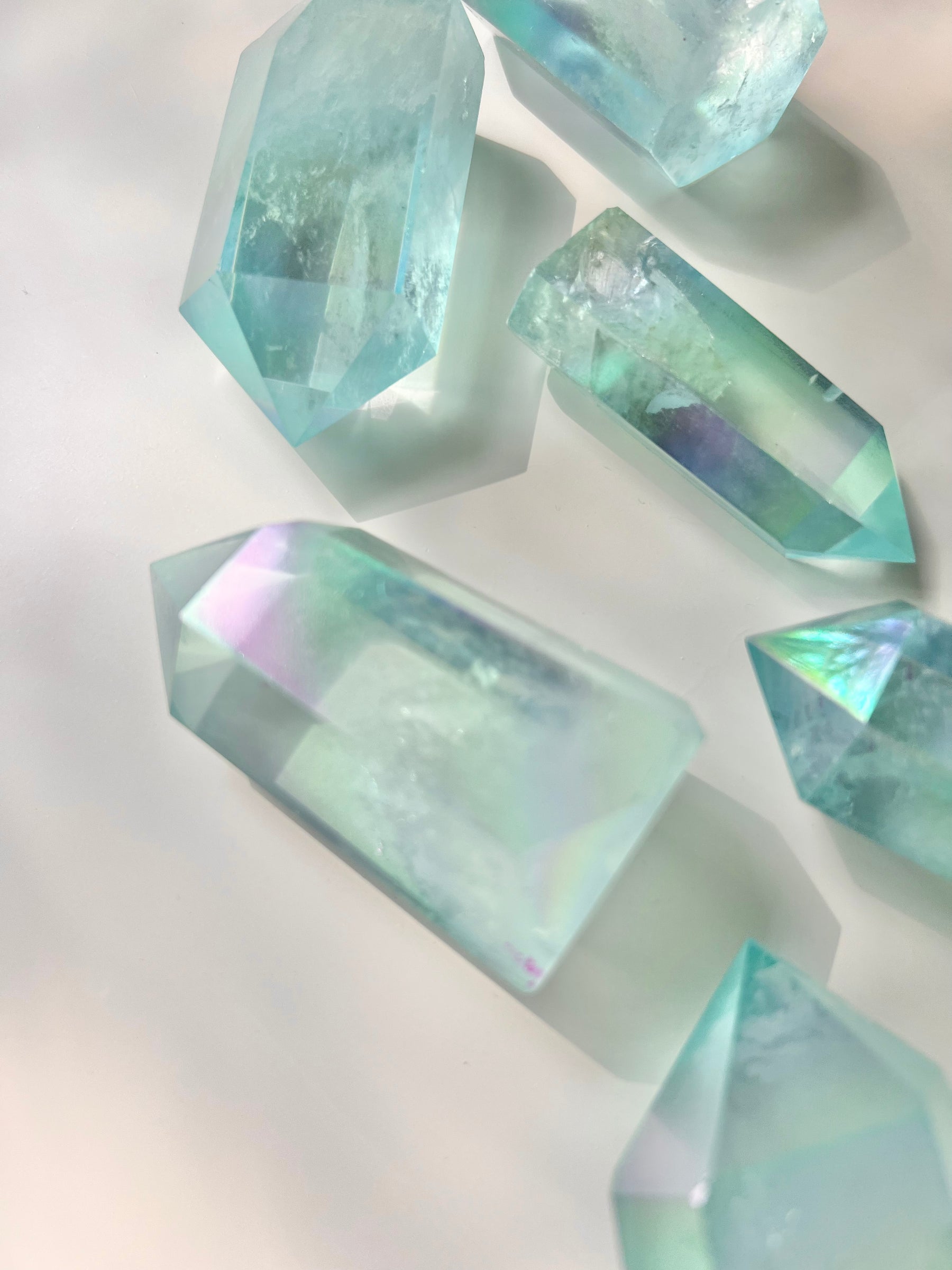 Aqua Aura Polished Quartz Point