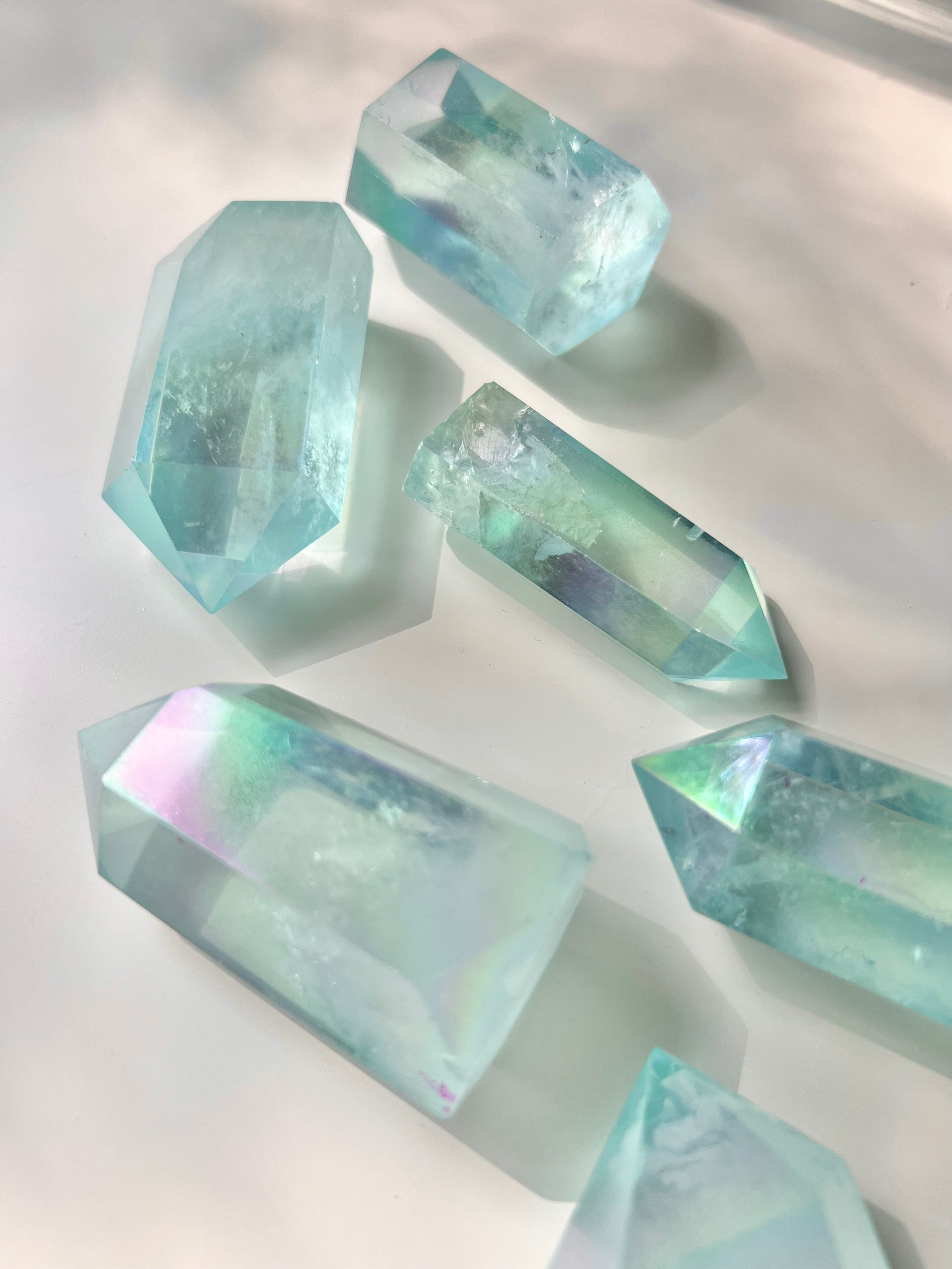 Aqua Aura Polished Quartz Point