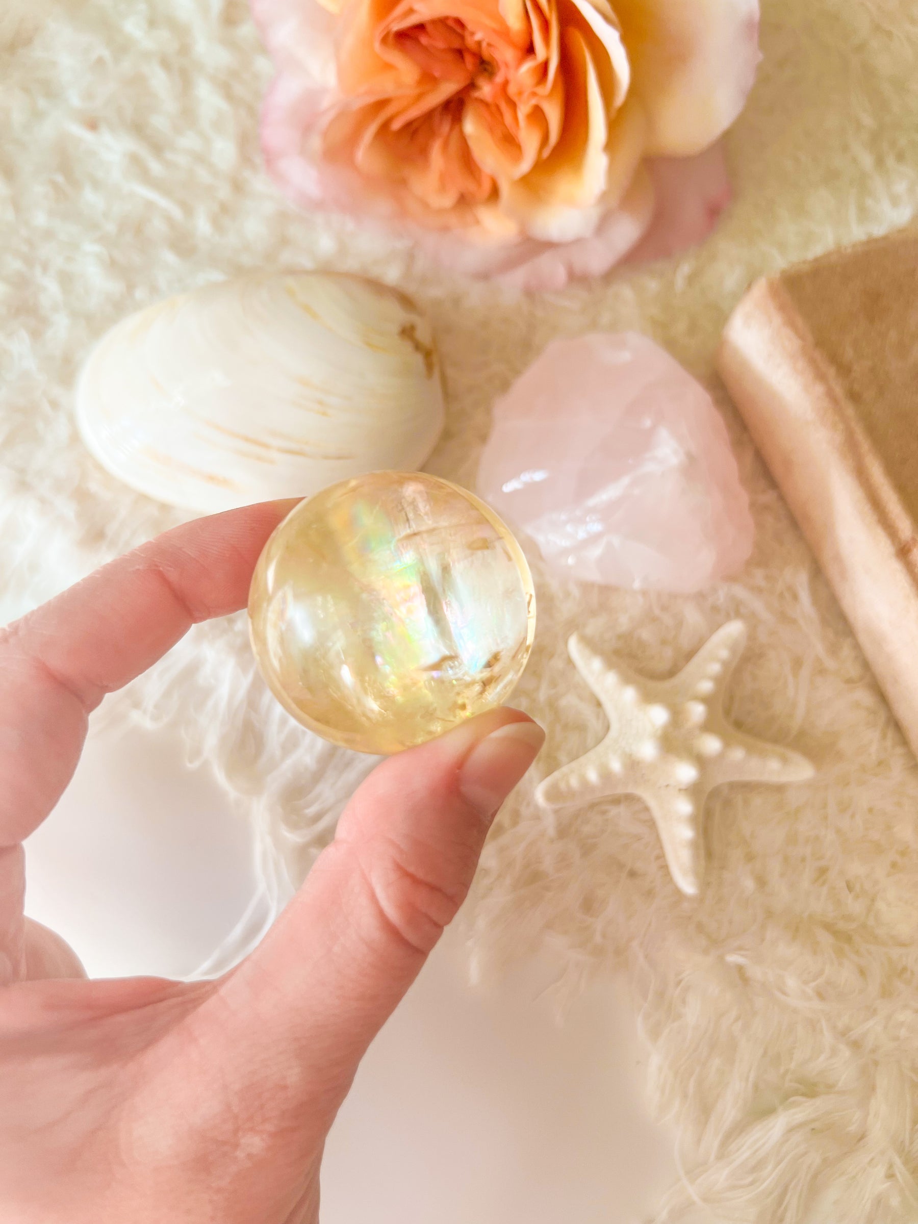 High Quality Optical Honey Calcite Sphere