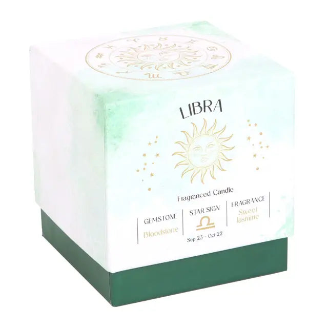 Libra Zodiac Crystal Candle