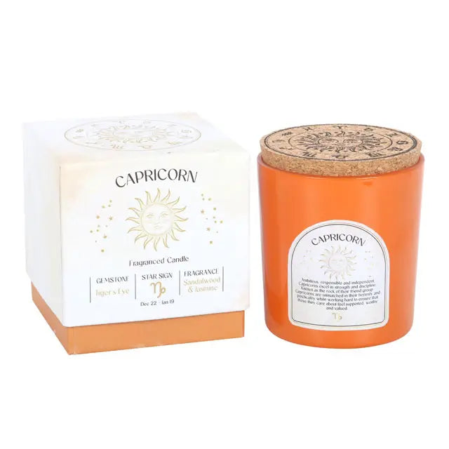 Capricorn Zodiac Crystal Candle