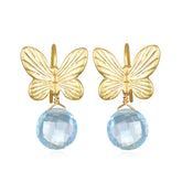 The Papillon Blue Topaz Crystal Butterfly Earrings