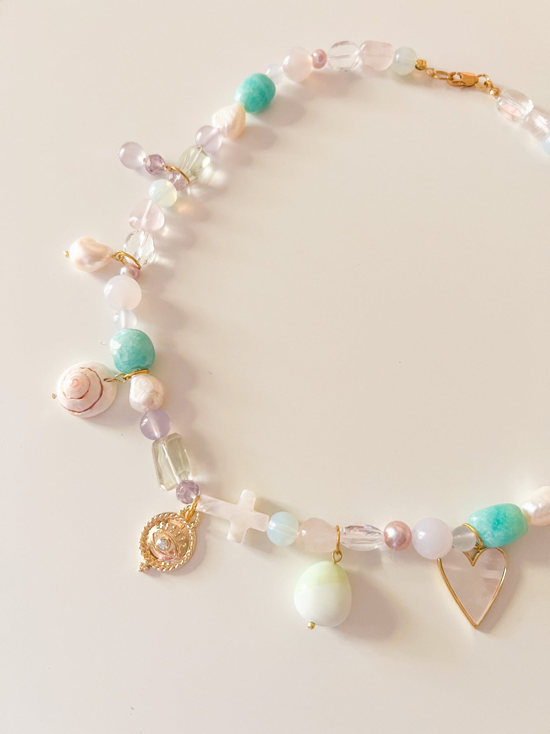 Gentle Tides Calming Genuine Gemstone Charm Necklace