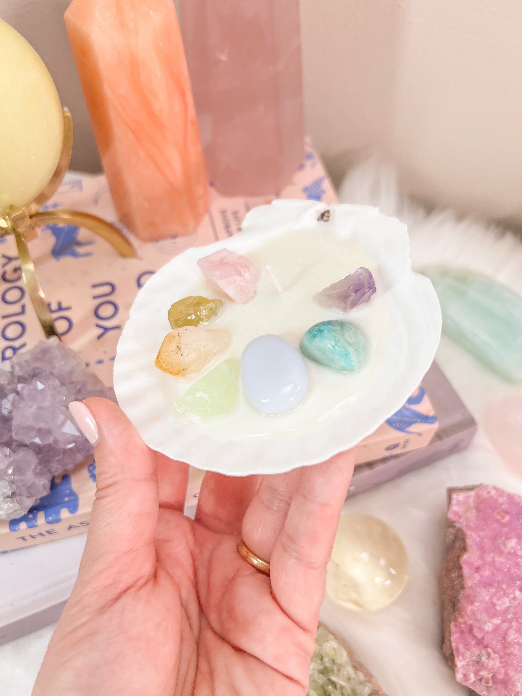 Crystal Chakra Shell Candle