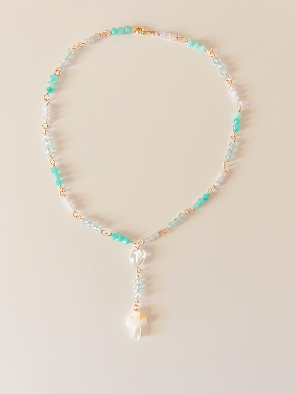 Endless Blue Dreams Rosary Gemstone Necklace