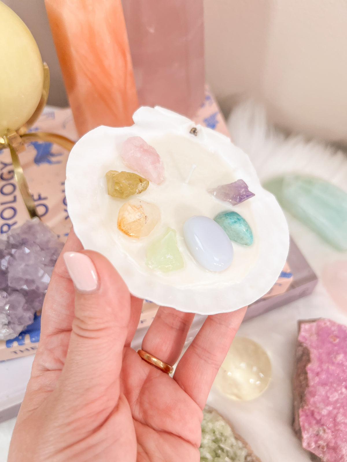 Crystal Chakra Shell Candle