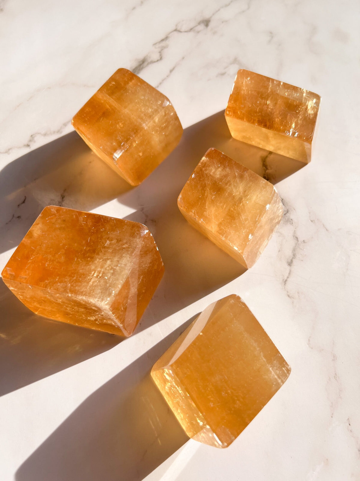 Optical Honey Calcite Cube