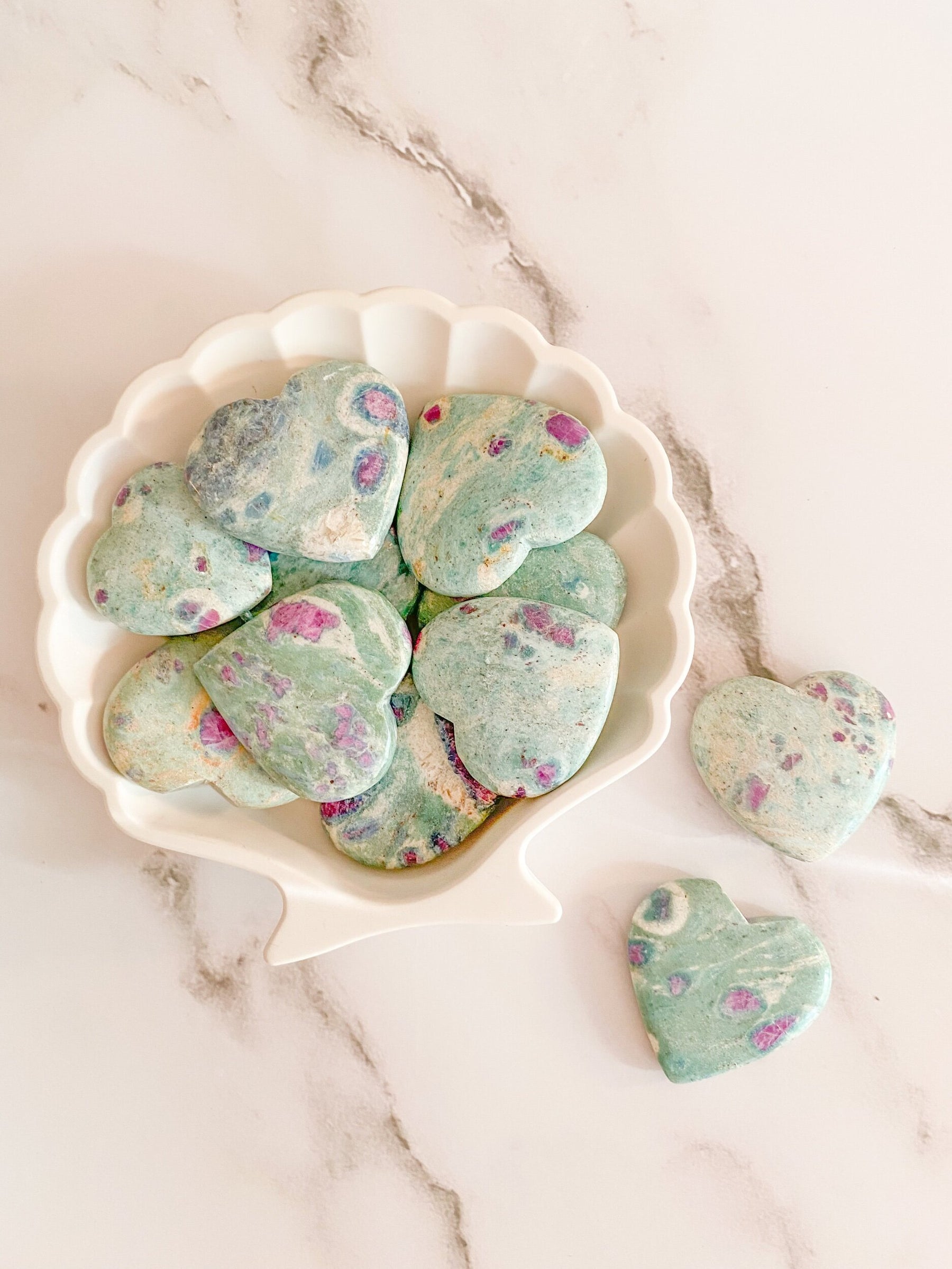 Ruby in Fuchsite Heart