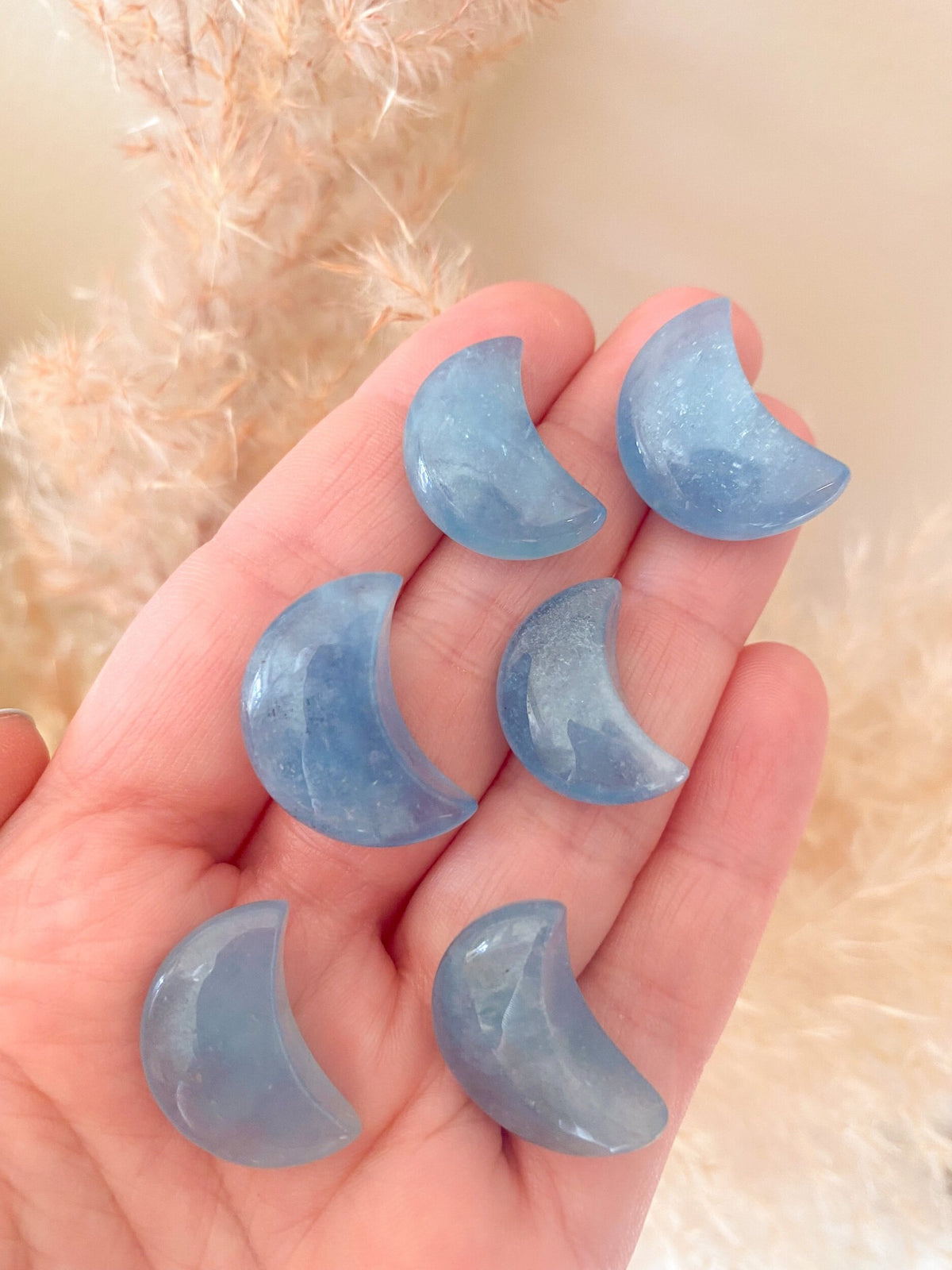 Shimmery Aquamarine Mini Moons