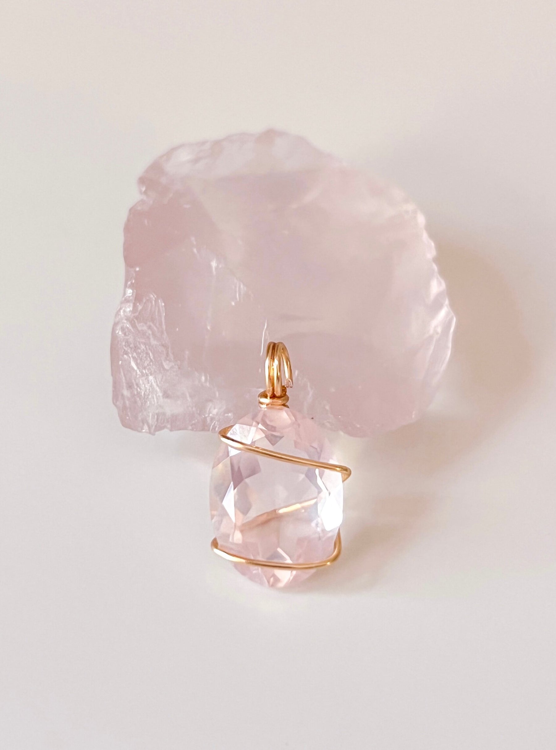Gem Quality Girasol Rose Quartz Pendant