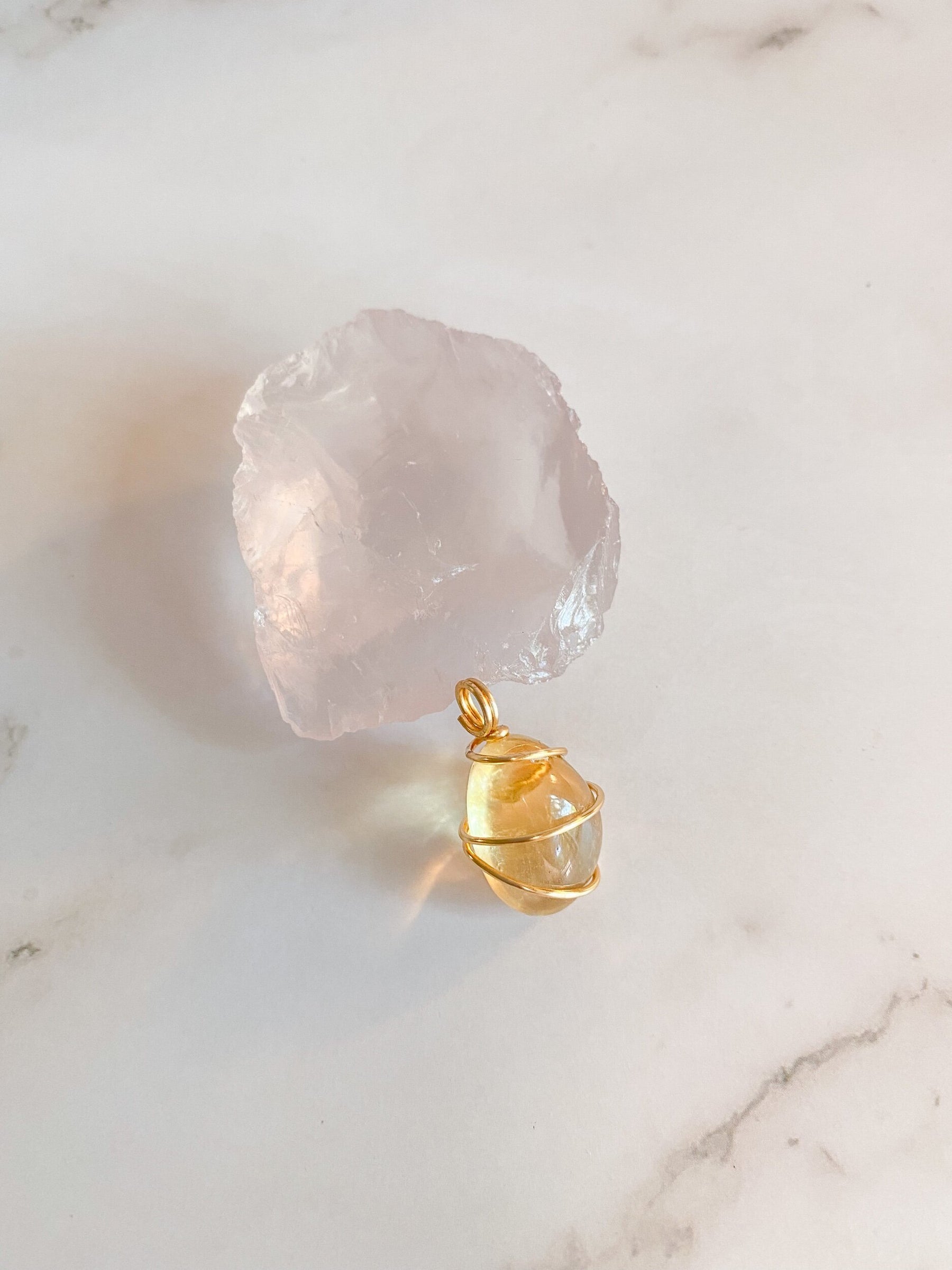 Natural Honey Drop Mini Citrine Pendant