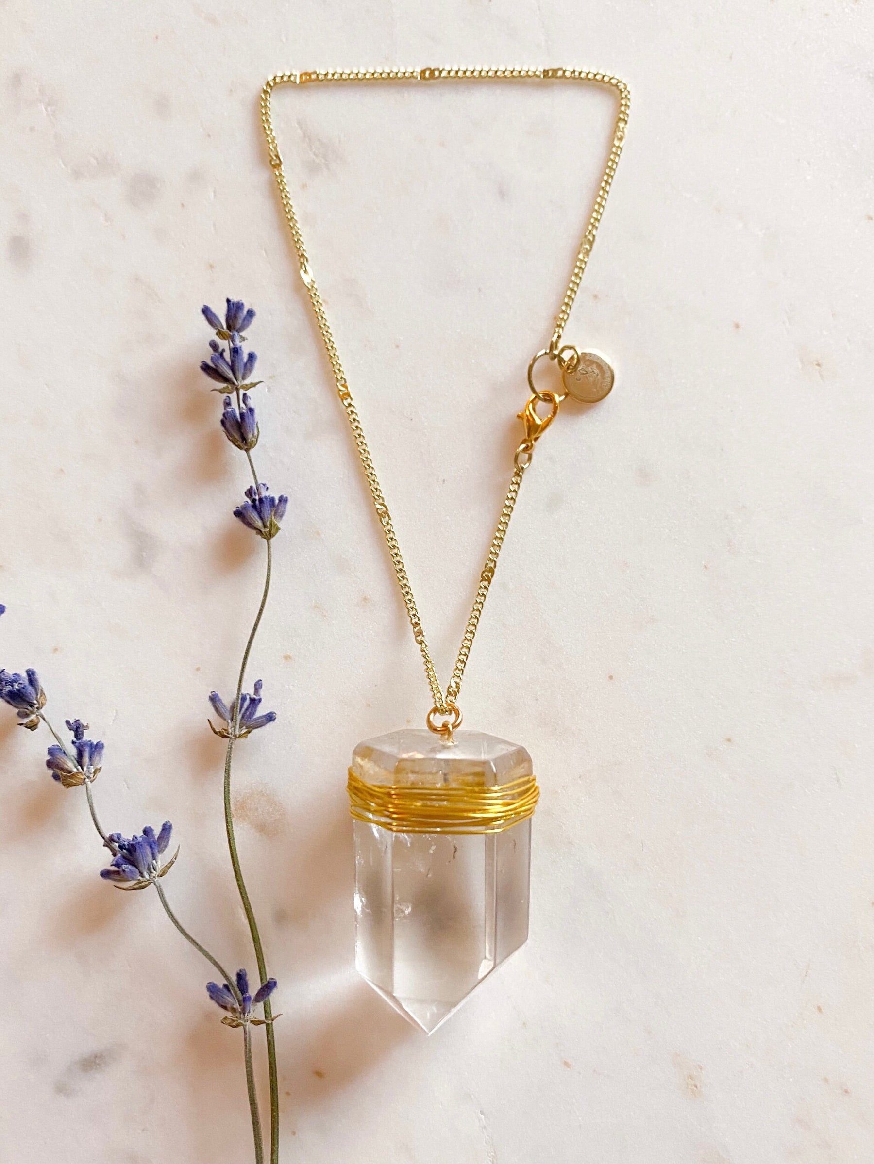 Clear Quartz Car Charm