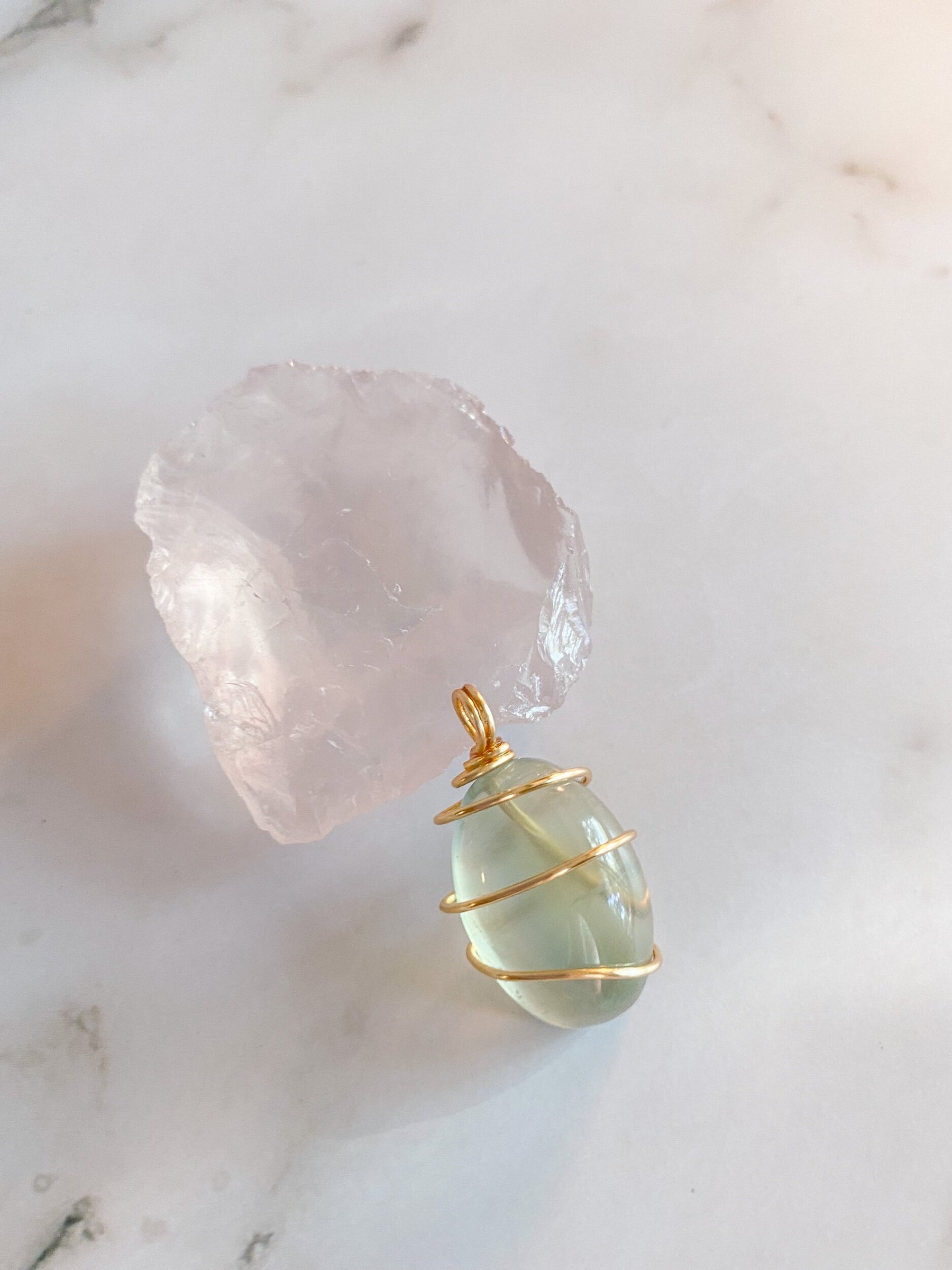 Jelly Prehnite Gemstone Pendant