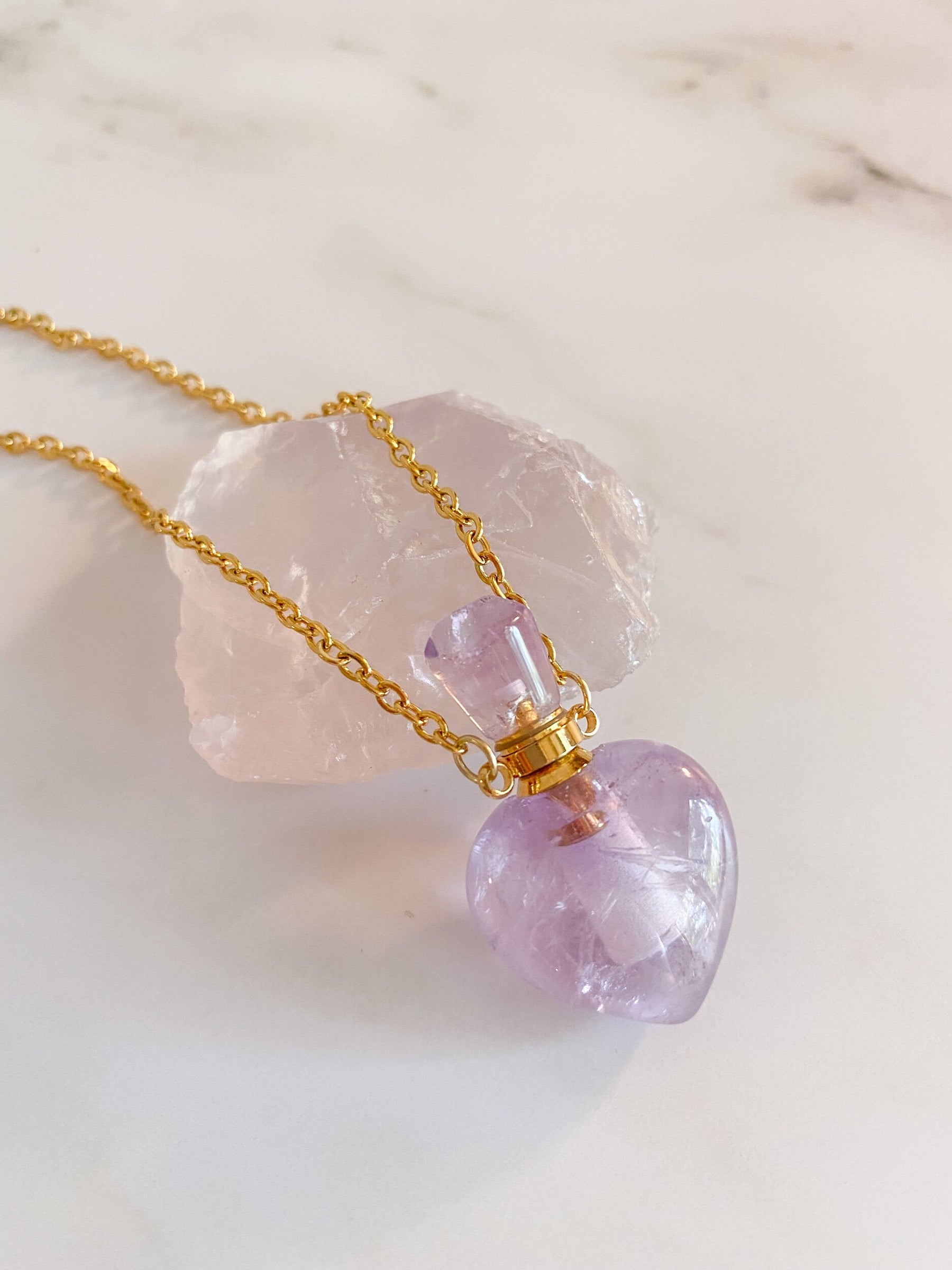 Amethyst Love Potion Bottle Necklace