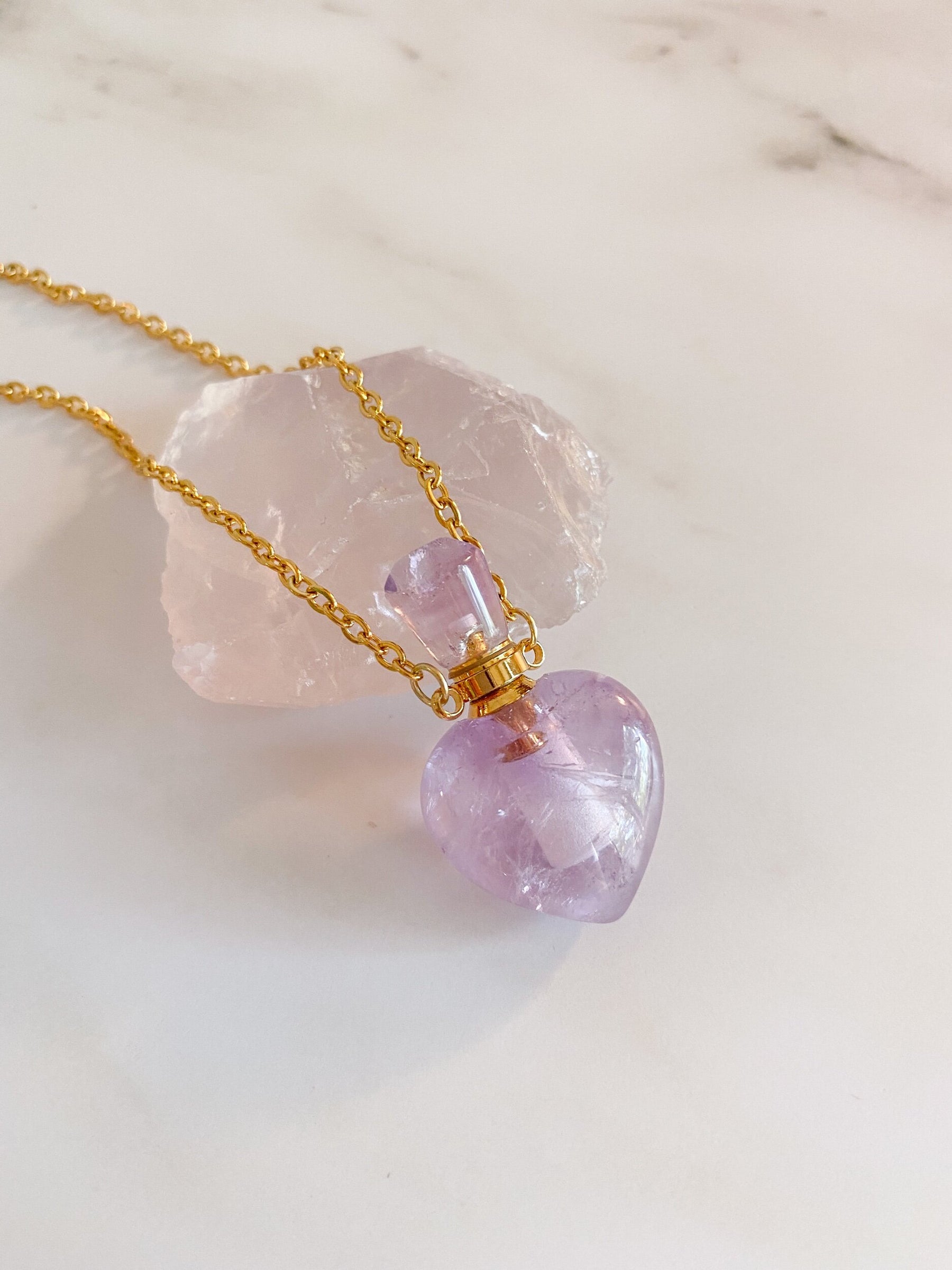 Amethyst Love Potion Bottle Necklace