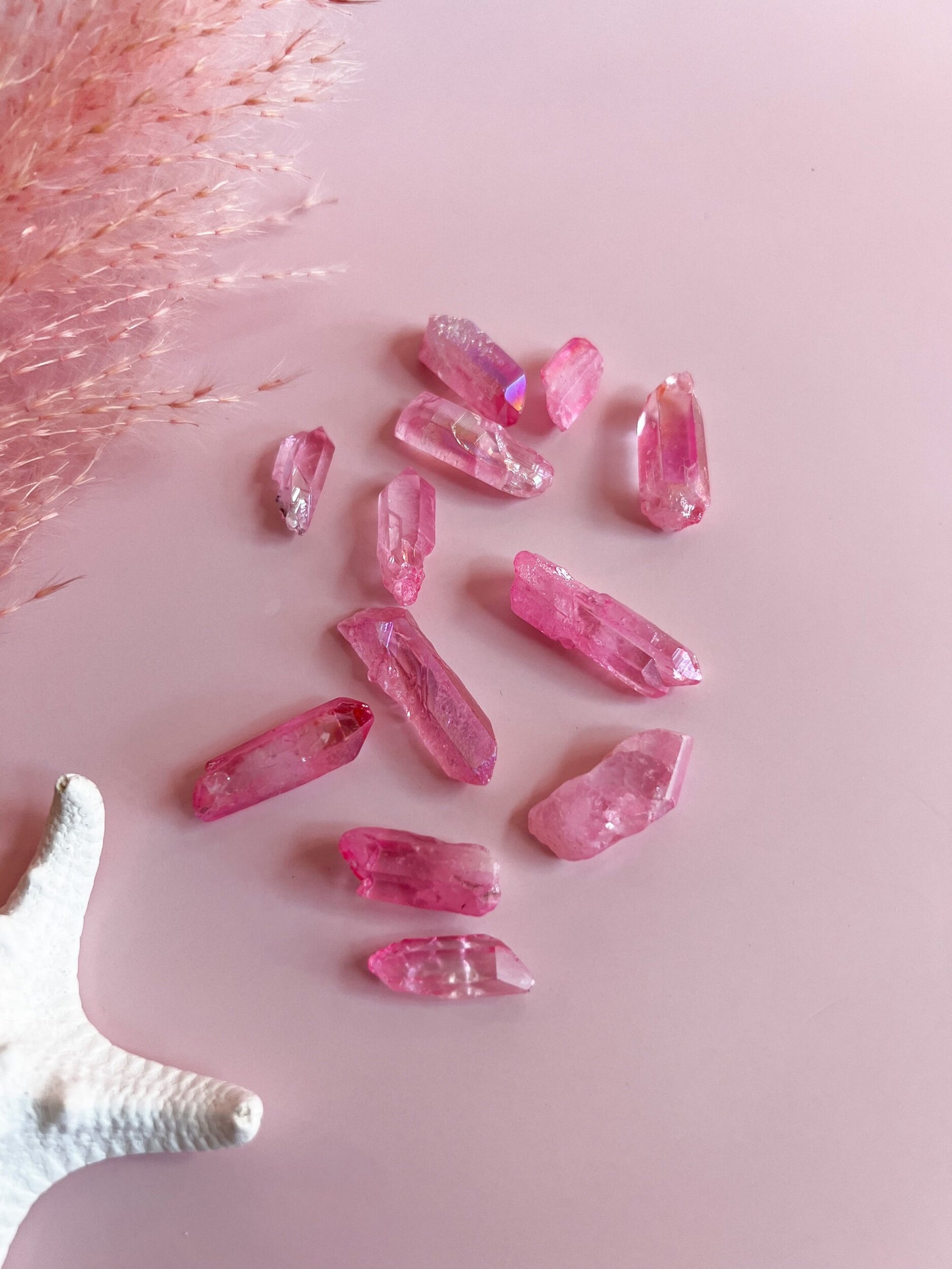 Rose Aura Quartz Set of 3