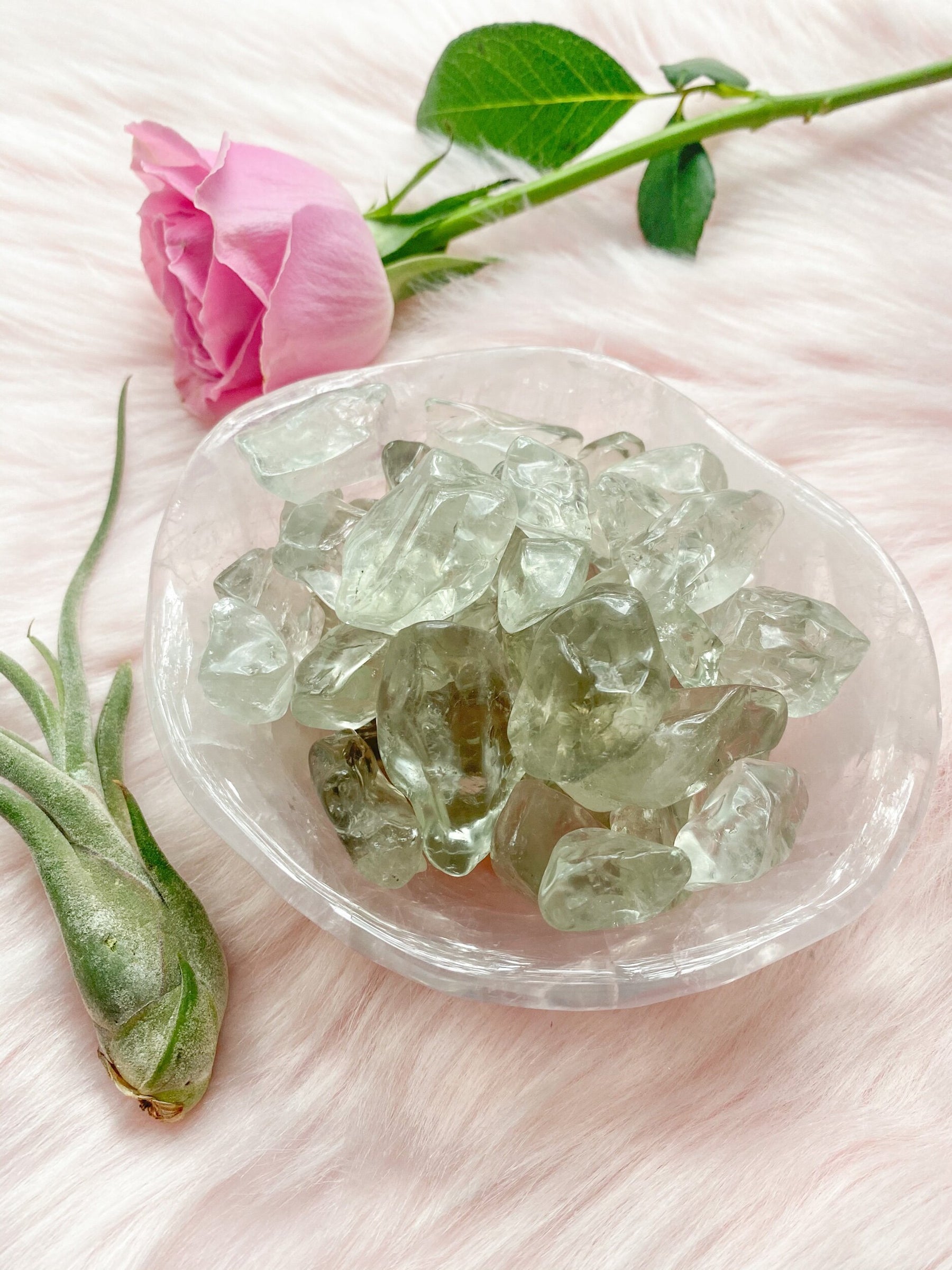 Green Amethyst (Prasiolite) Freeform Tumble Set of 3