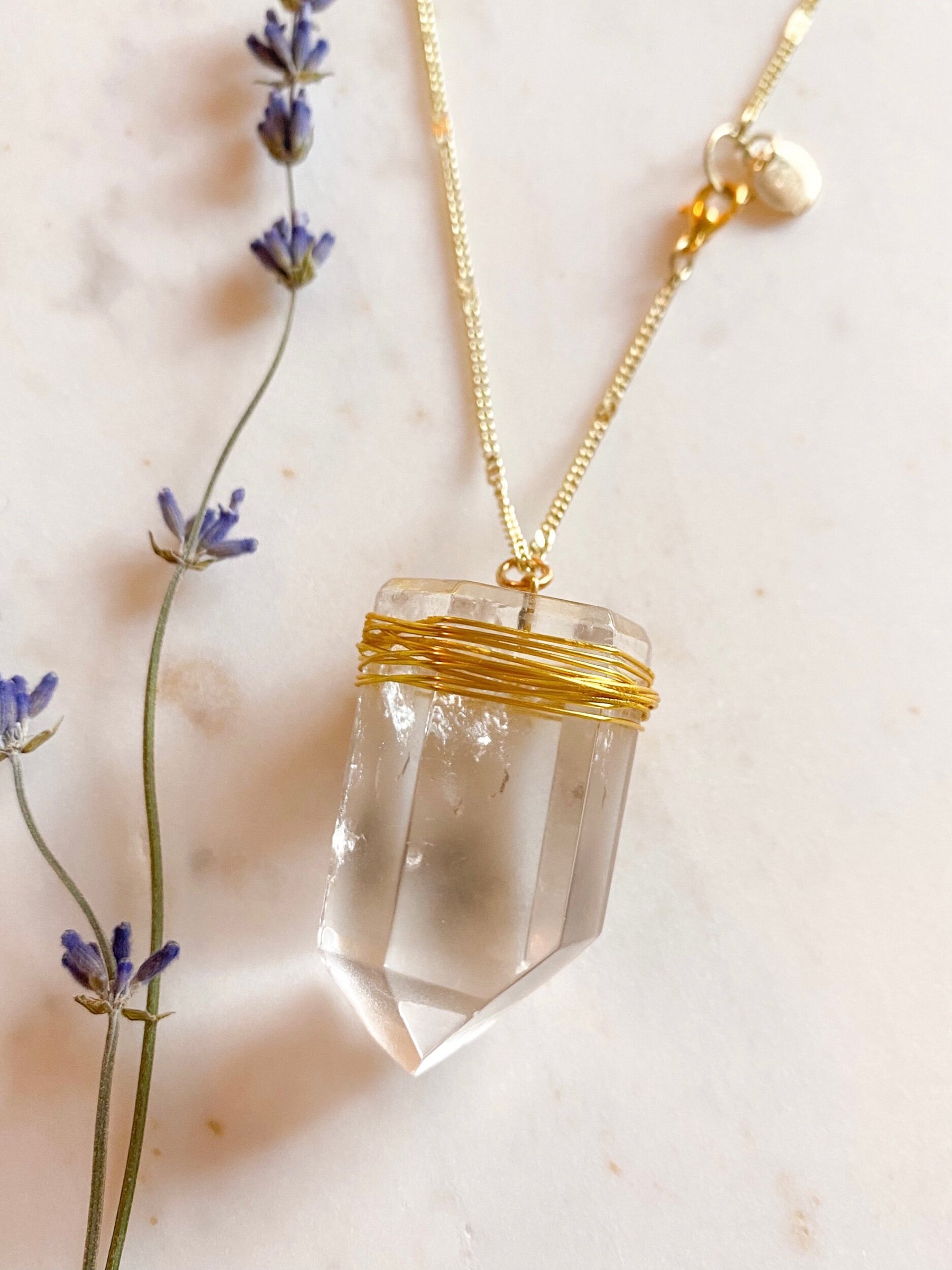 Clear Quartz Car Charm