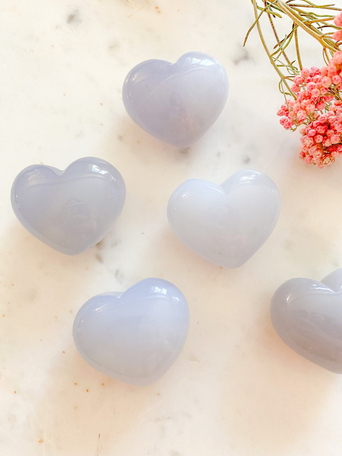 Blue Chalcedony Puffy Heart