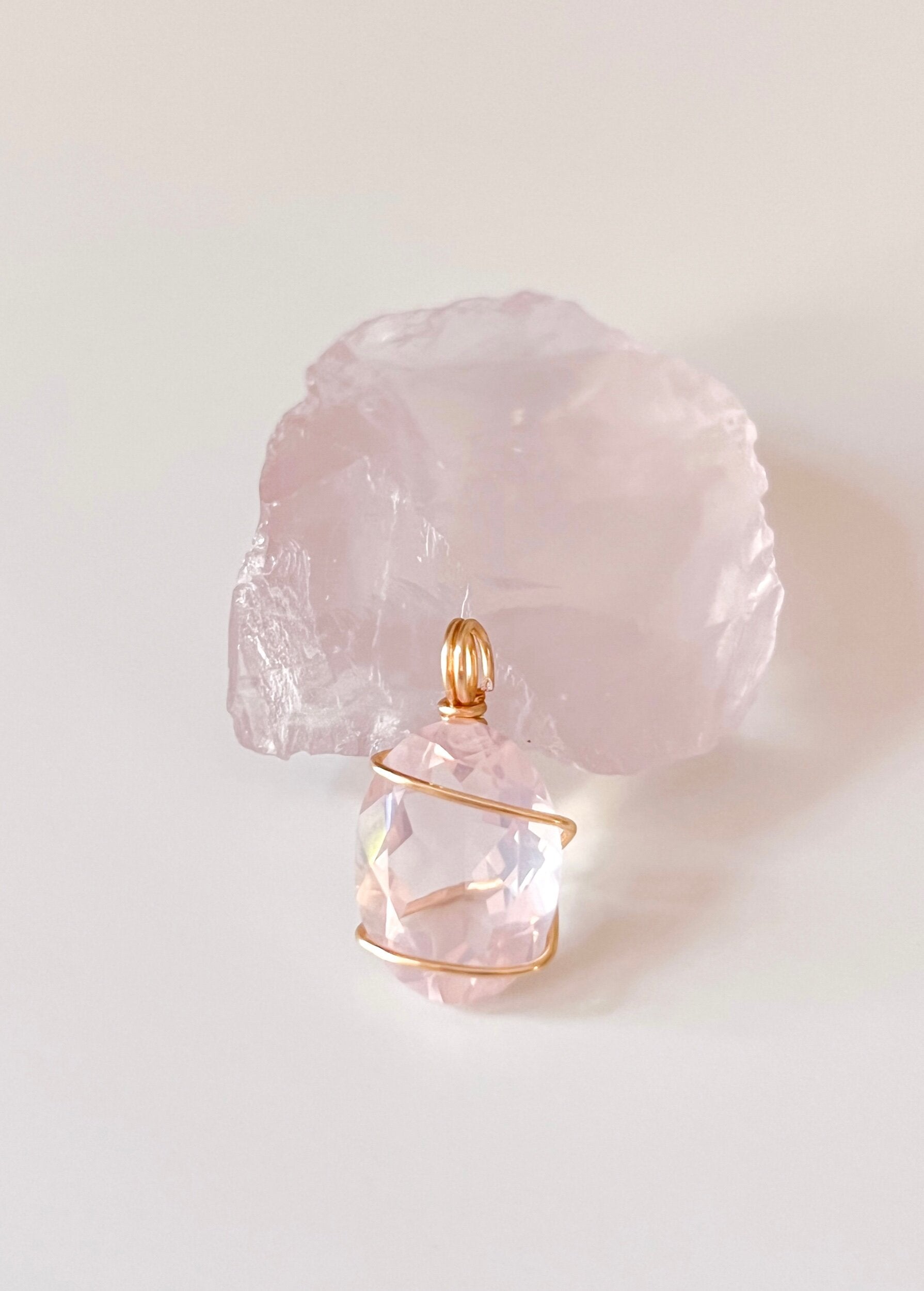 Gem Quality Girasol Rose Quartz Pendant