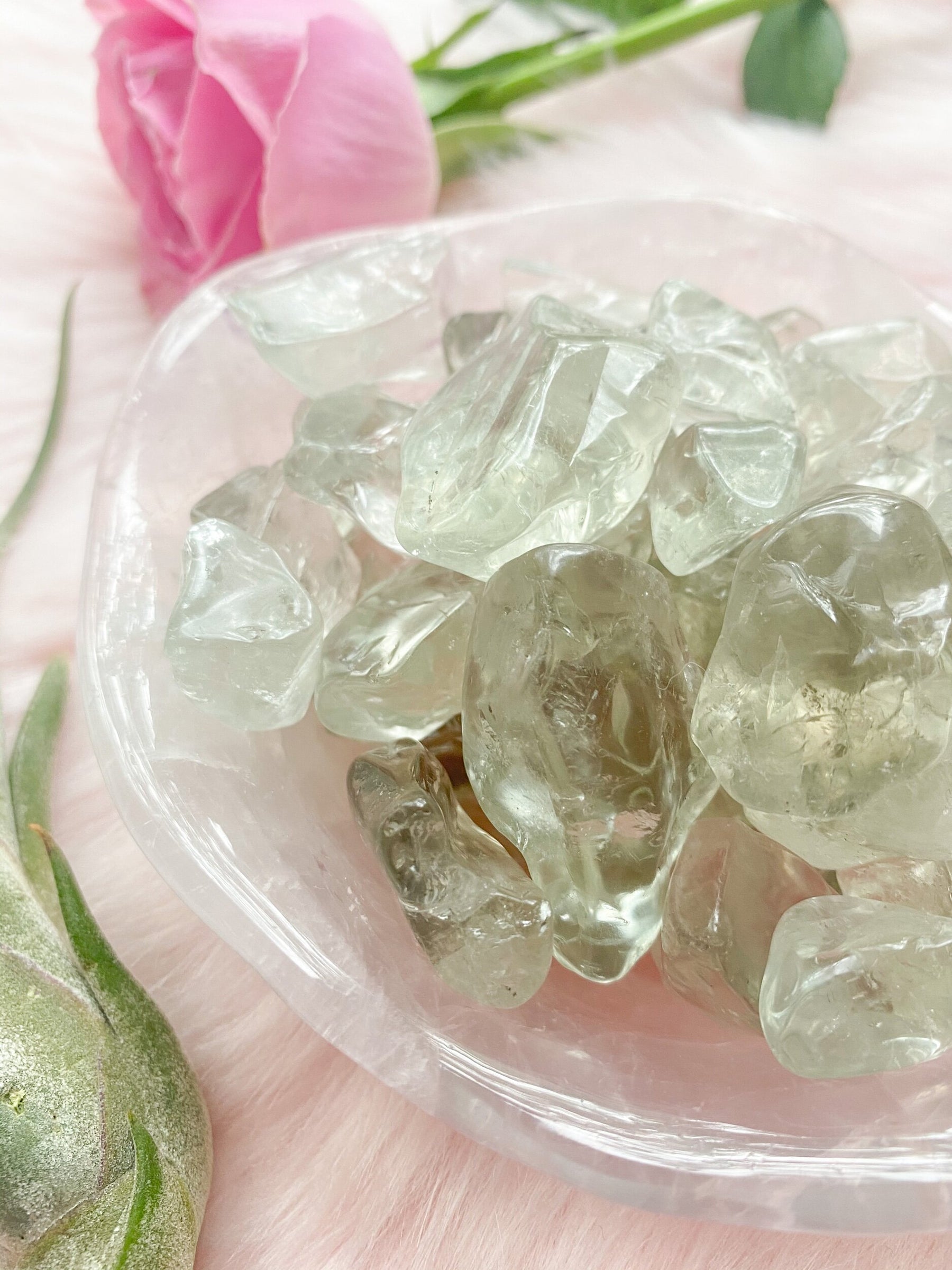 Green Amethyst (Prasiolite) Freeform Tumble Set of 3