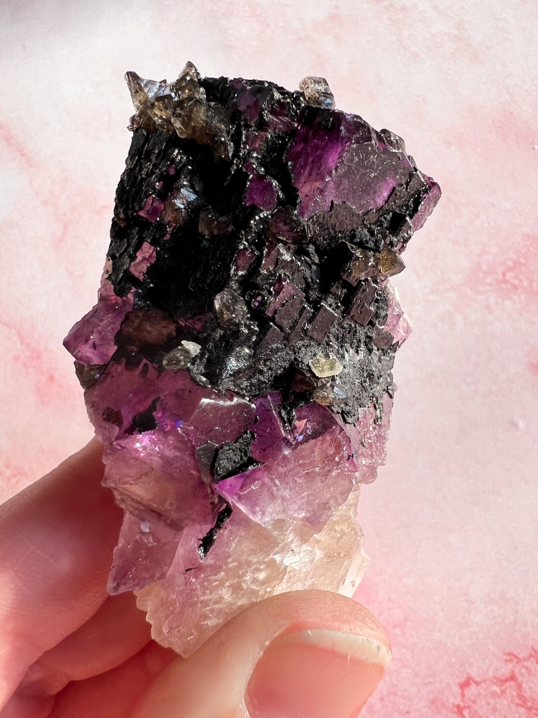 Fluorite with Smoky Quartz