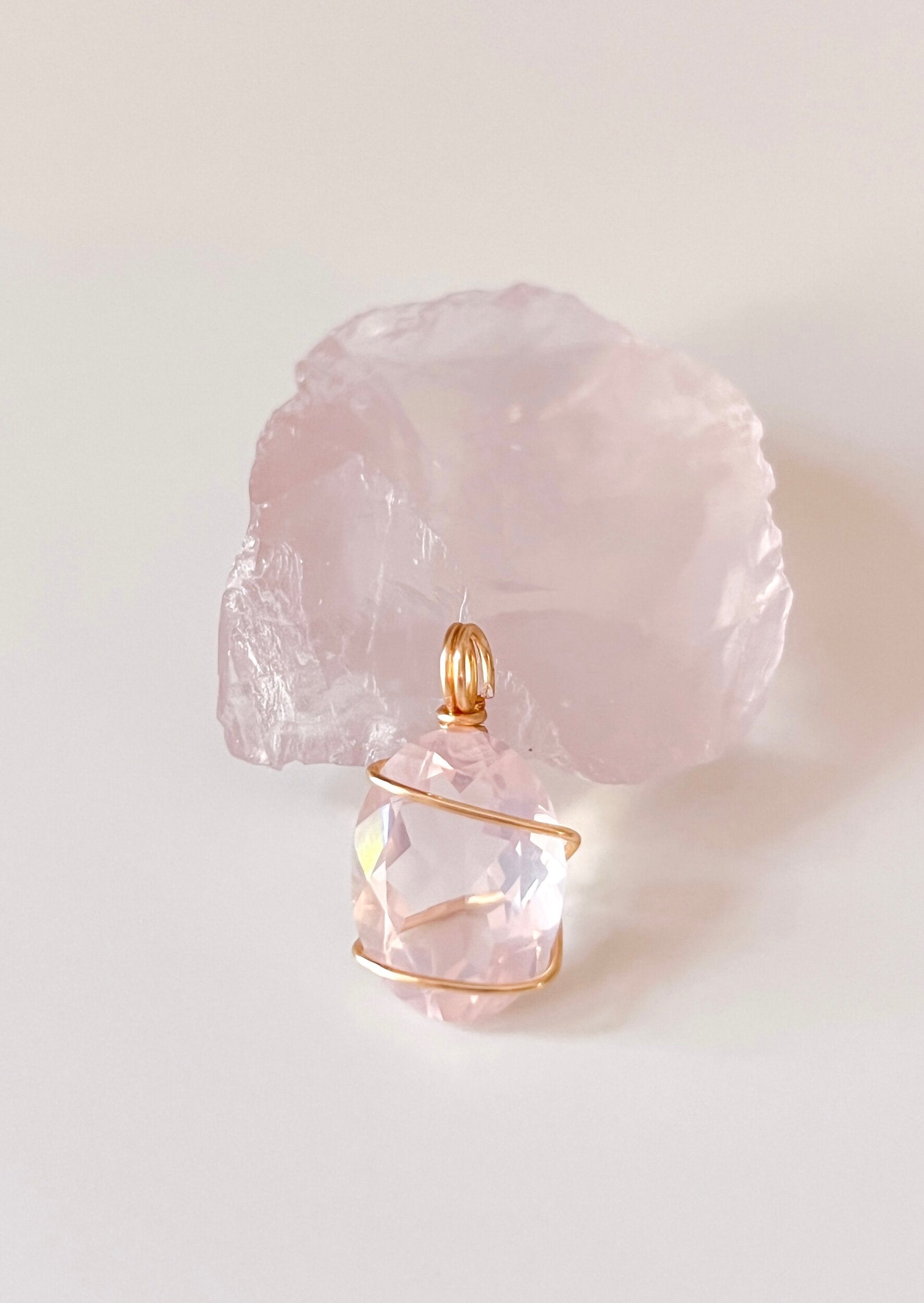 Gem Quality Girasol Rose Quartz Pendant