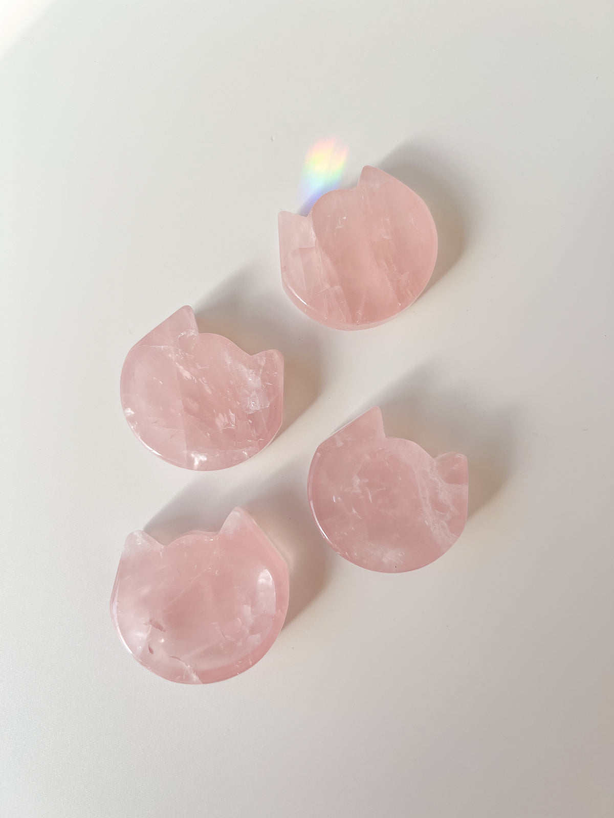 Mini Roze Quartz Kitty Face Bowl