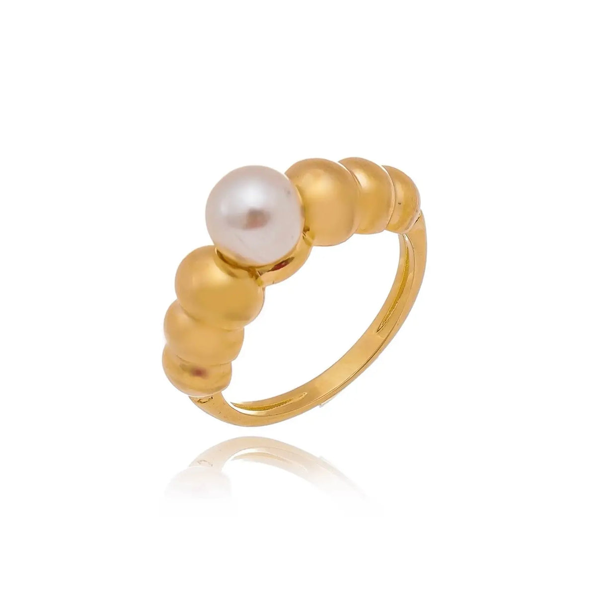 18k Gold Filled Beads and Pearl Ring