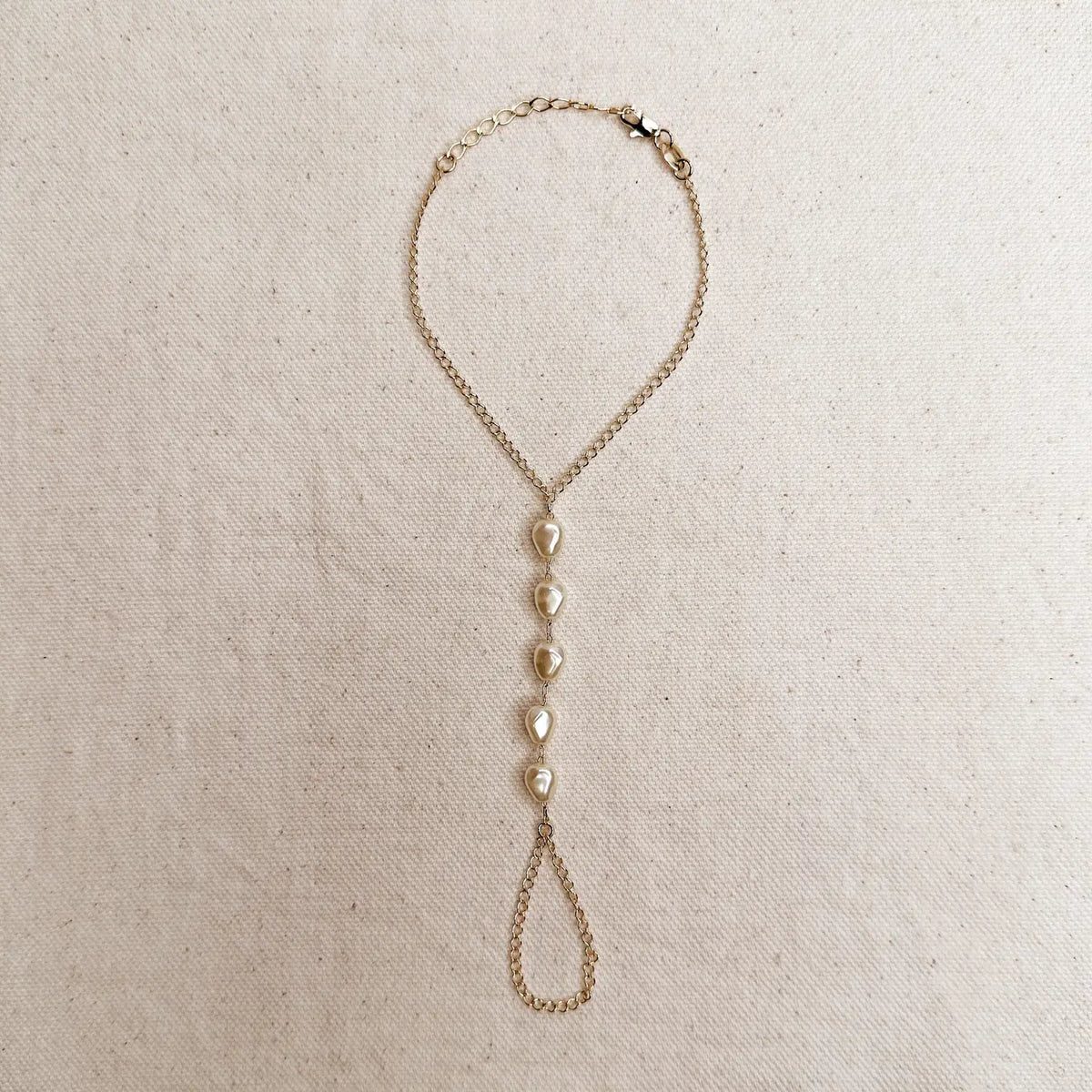 Faux Baroque Pearl Hand Chain