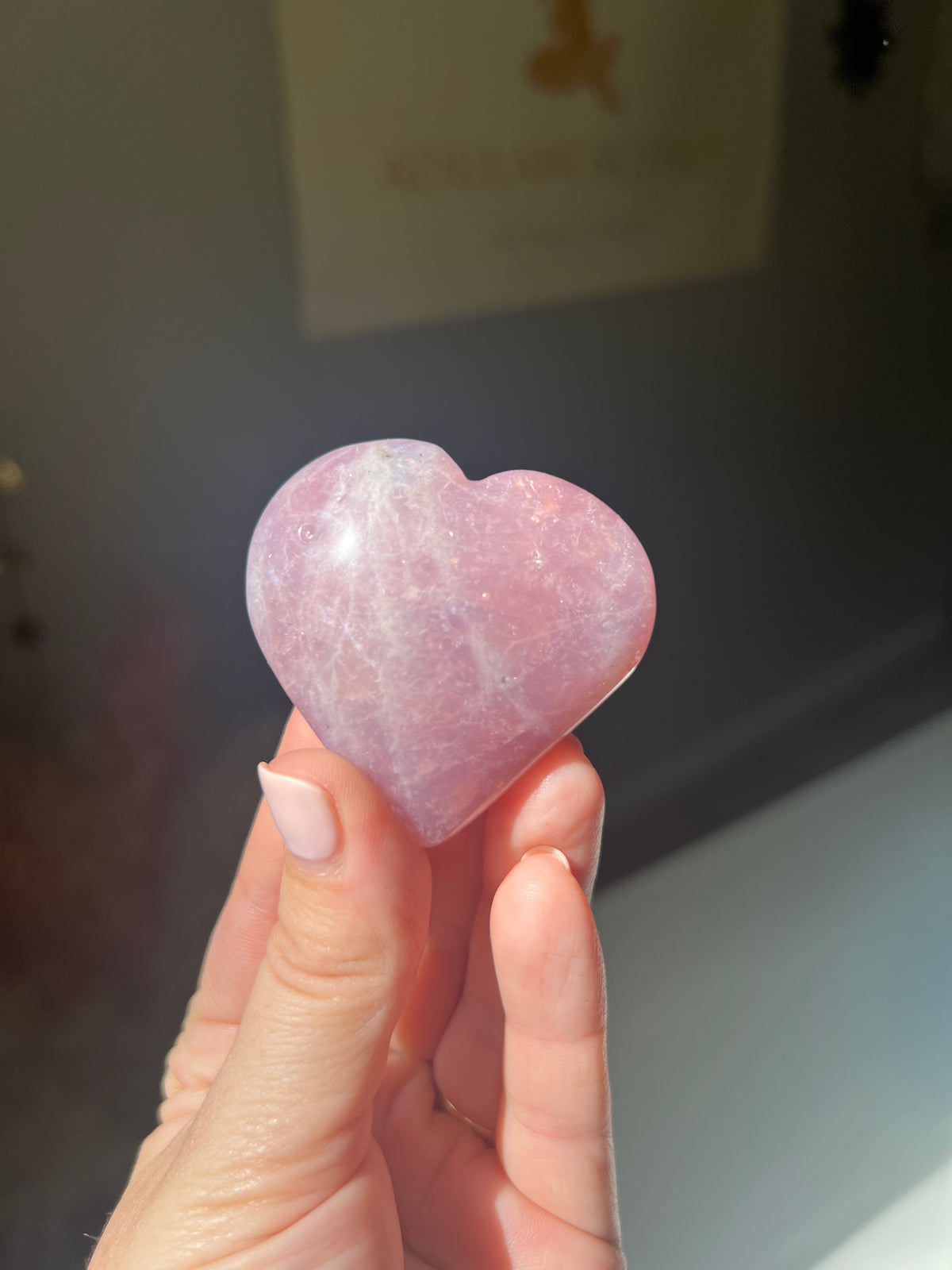 Rare Lavender Rose Quartz Heart