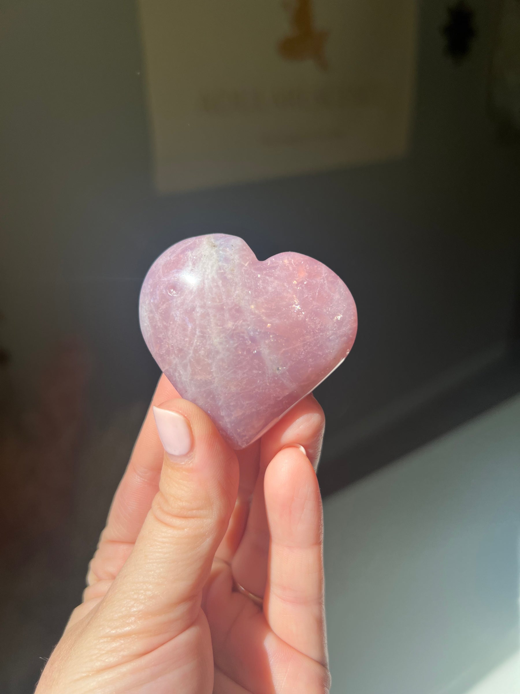 Rare Lavender Rose Quartz Heart