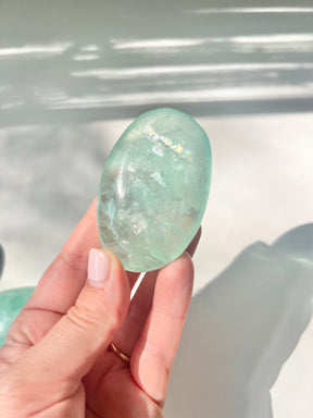 Baja Blast Green Fluorite Palmstone