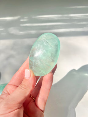 Baja Blast Green Fluorite Palmstone