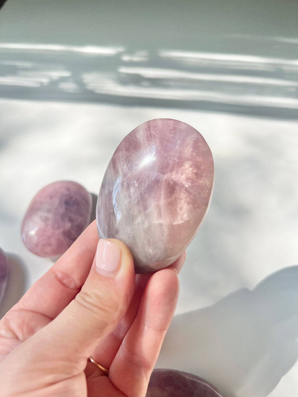 Rare Lavender Rose Quartz Palmstone