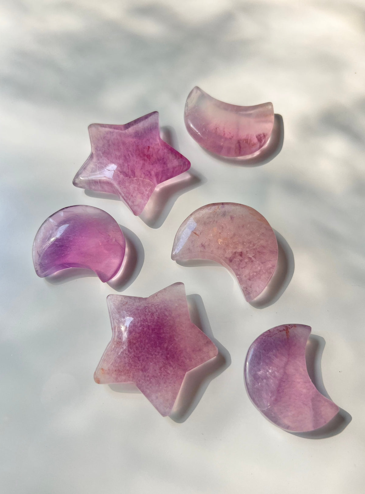 Magenta Fluorite Stars and Moons